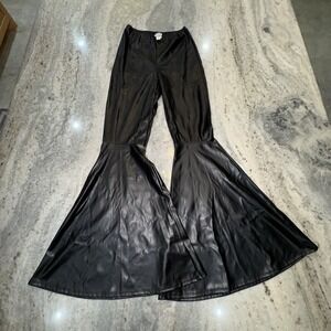 Vamp Women's Small Faux Leather Flare Pants Bell Bottom Grunge Concert Going Out
